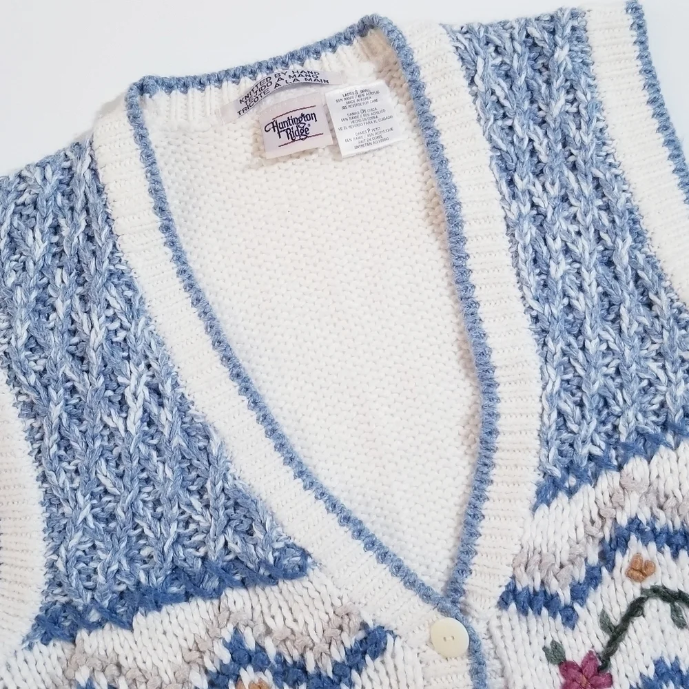 HUNTINGTON RIDGE Vintage Handknitted Cottagecore Vest S